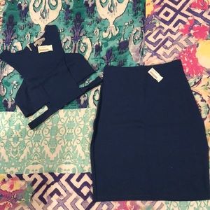 Solemio Blue Co-Ord Top and Skirt